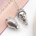 DIY antique silver alloy spacer beads with Buddha head and treasure jar designs - Buddha Head Spacer Bead (10155) / 1 Piece (8x13mm) / Antique Silver