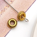 Antique gold finish gear patterned metal spacer beads for DIY bracelet jewelry making - Round Spacer Bead (10157) / 1 Piece/Pack (7x7mm) / Antique Gold