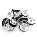 8mm Silberne Zwischenperle mit schwarzen Kristallen für DIY-Schmuckherstellung - 8mm (14642) / Schwarz