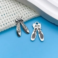 Antique silver ballet shoe charms in two styles for DIY jewelry and crafts making - Antique Silver Dancing Shoes
