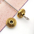 Vintage gold alloy spacer beads for DIY jewelry with decorative concentric circles - Saucer Spacer Bead (10151) / 1 Piece/Pack (6x6mm) / Antique Gold