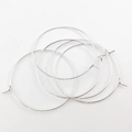 Aros plateados para abalorios DIY en alambre de metal redondo pulido para bisutería - Plata Brillante