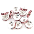 8mm silberne Distanzperlen mit rosa Strasssteinen für DIY Bastelschmuck - 8mm (14652) / Rosa