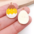 DIY colorful cartoon chick hatching egg charm pendant for jewelry bracelets - Tan Chick In Shell Egg (15150)