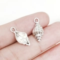 Antique silver finish shell charm alloy pendant for DIY bracelets and necklaces - Antique Silver Sea Conch (9x19mm-5033)