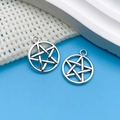 Antique silver pentagram hollow pendant charms for DIY handmade earring jewelry making - Antique Silver Hollow Pentagram