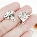 Antique silver scallop shell charms made of alloy for DIY jewelry bracelets - Antique Silver Sea Shell (16x16mm-11192)
