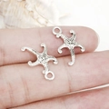 Antique silver starfish alloy charms for DIY bracelets and necklaces jewelry making - Antique Silver Starfish (12x18mm-16313)