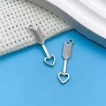 Antique silver heart-shaped arrow charms for DIY jewelry making in a two-piece set - Antique Silver Small Bow Arrow