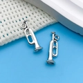 Silver trumpet musical instrument alloy pendant charms for DIY jewelry making sets - Antique Silver Musical Trumpet