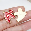 Creative A+ academic pendant charm with red enamel and gold finish for graduation jewelry - A+ Grade Mark (16520) / 1 Piece (20x23mm) / Red