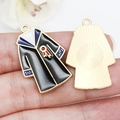 Doctoral graduation gown enamel pendant charm with golden metal base for DIY jewelry - Graduation Gown (18789)