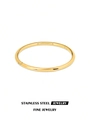 Bracelet jonc en acier inoxydable plaqué or 18k avec détail de fermoir poli - Style Poli Minimaliste (60034-1)
