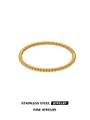 Vista detallada de la pulsera de cuentas en acero inoxidable dorado con acabado espejo - Estilo de Textura de Cuentas Redondas (60032-1) / Dorado