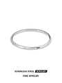 Détail de bracelet en acier inoxydable argenté poli avec fermoir à boucle latérale - Style Poli Minimaliste (60034-2)
