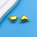 Golden heart-shaped magnetic clasp connectors for DIY jewelry making accessories - Golden Heart Shaped Magnetic Buckle (14686)