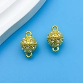 Golden spherical magnetic clasp with rhinestones for DIY jewelry making and beads - Rhinestone Ball Magnetic Buckle (14688)