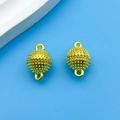 Golden spherical magnetic clasp with textured surface for DIY jewelry making and bracelets - Golden Spherical Magnetic Buckle (14690)