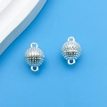 Silver urchin texture magnetic jewelry clasps for DIY bracelet and necklace making - Bright Silver Spherical Magnetic Buckle (14691)