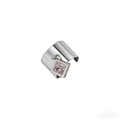 Bague vintage française argentée à large bande avec un charme de cristal carré brillant - Bague avec Pendentif Strass Carré / Argent
