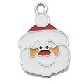 Colgante de Papá Noel en esmalte blanco y rojo para pulseras y joyas de bricolaje - Papá Noel Blanco (12633)