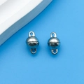 Polished silver spherical magnetic clasps for DIY jewelry necklaces and bracelets - Spherical Magnetic Buckle (14693)