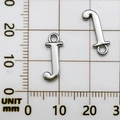 Ciondolo lettera J in argento lucido per creazione gioielli con scala graduata - Lettera J (16918-J)