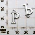 Ciondoli alfabetici argento lettere P e B per gioielli fai da te con asola superiore - Lettera P (16918-P)