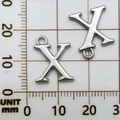 Ciondoli lettera X in argento lucido per gioielli fai-da-te misura 15mm per 13mm - Lettera X (16918-X)