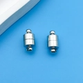Set of two cylindrical magnetic jewelry clasps in bright silver finish for DIY bracelets - Silver Copper Small Cylindrical Magnetic Buckle (14695)