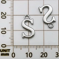 Ciondolo a forma di lettera S argento per gioielli DIY con scala di misura da 15 mm - Lettera S (16918-S)