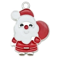 Colgante de Papá Noel en esmalte rojo para la creación de joyas personalizadas - Estilo Papá Noel de Pie