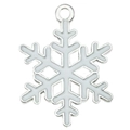 Colgante de copo de nieve de esmalte blanco con marco de aleación de plata y aro - Estilo Copo de Nieve Grande