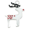 Colgante de reno navideño en esmalte blanco con puntos rojos para bisutería DIY - Estilo Reno Entero
