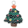 Colgante de árbol de navidad de aleación con detalles de esmalte y aro de metal - Árbol de Navidad por Capas