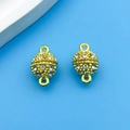 Golden spherical magnetic jewelry clasp with white rhinestones on blue background - Rhinestone Ball Magnetic Buckle (14698)