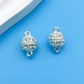 Spherical silver jewelry clasp with rhinestones for DIY bracelets and necklaces - Rhinestone Ball Magnetic Buckle (14699)