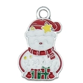 Colgante de muñeco de nieve de Navidad en aleación con texto XMAS para joyería DIY - Diseño Muñeco de Nieve Navidad