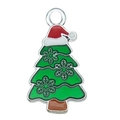 Colgante árbol de Navidad verde con copos de nieve y gorro rojo para joyería de fiesta - Árbol de Navidad con Gorro
