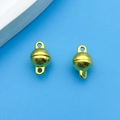 Pair of spherical magnetic jewelry clasps in gold finish for DIY bracelet making - Spherical Magnetic Buckle (14702)