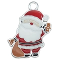 Colgante de Papá Noel esmaltado con saco de regalos para joyas DIY y pulseras - Papá Noel con Bolsa de Galletas