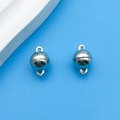 Polished silver magnetic ball clasps for DIY jewelry necklaces and bracelets - Spherical Magnetic Buckle (14703)
