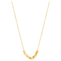 Collier en acier titane doré avec neuf pendentifs géométriques carrés polis pour femme - Chaîne Lèvres / Or rose