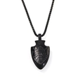 Retro black Viking arrowhead pendant necklace with Valknut engraving in stainless steel - Pendant Only (Without Chain) (Black Color)