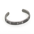 Nordisches Wikinger Armreif mit keltischem Knoten aus Edelstahl in Antik-Silber - Stahlfarben