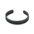 Détails de boussole Vegvisir viking et gravures de runes sur bracelet acier vintage - Argent antique