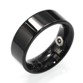 Smart ring in zwart gepolijste afwerking met zichtbare sensoren en hartslagmeter - Zwart (8.5mm Kabel Opladen)
