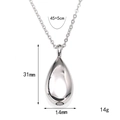 Traanvormige urnketting van roestvrij staal met 45+5cm ketting voor asherinneringen - Zilverkleurige Enkele Hanger