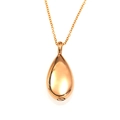 Elegante roségouden traanvormige urn hanger met gepolijste spiegelafwerking op een witte basis - Roségouden Losse Hanger