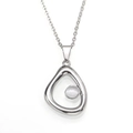 Elegante minimalistische zilveren ketting met onregelmatige hanger en witte edelsteen - Stalkleur Witte Edelsteen